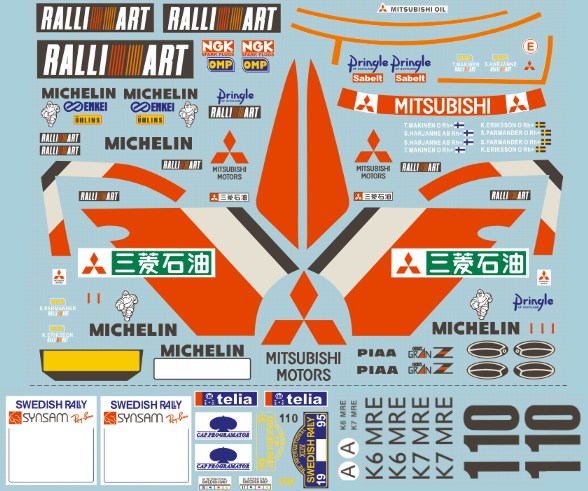 Mitsubishi Evo Decals